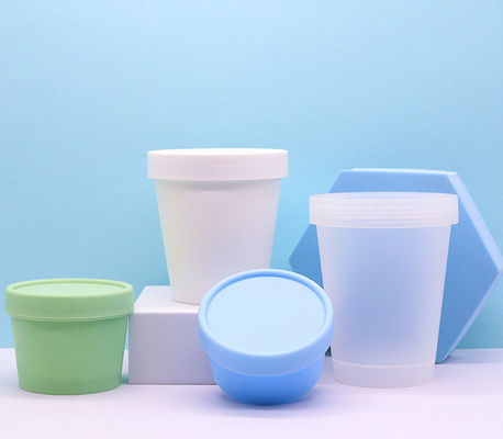 La tasse cosmétique matérielle mono de glace du pot 50ml 100ml 200ml 250ml de pp forment le pot de soin personnel