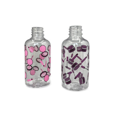 Bouteille transparente de pompe d'ANIMAL FAMILIER de Boston autour de crème hydratante de l'épaule 70ml avec l'impression