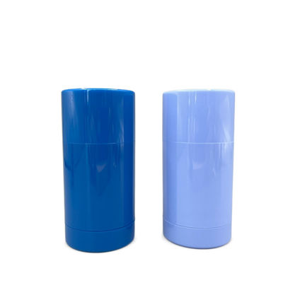 Le soulever de bleu le rond vide 50g 75g de conteneurs de stick déodorant a adapté le logo aux besoins du client
