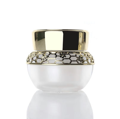 Acrylique vide 30g 50g PMMA de pots de crème de visage d'or de luxe pour le cosmétique