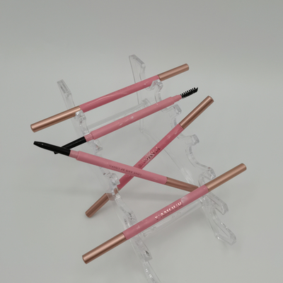 Les ABS sensibles du crayon de sourcil de triangle 146mm 7mm doublent le conteneur principal de maquillage d'oeil avec la brosse