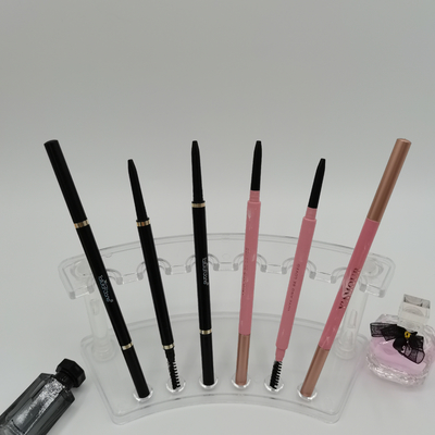 Les ABS sensibles du crayon de sourcil de triangle 146mm 7mm doublent le conteneur principal de maquillage d'oeil avec la brosse