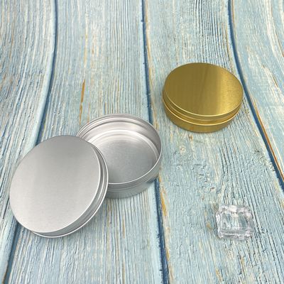 Couleur adaptée aux besoins du client résistante chimique en aluminium de Tin Jars 100ml d'or avec le couvercle à visser