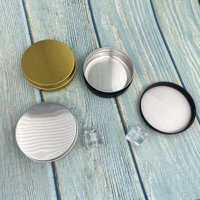 Couleur adaptée aux besoins du client résistante chimique en aluminium de Tin Jars 100ml d'or avec le couvercle à visser