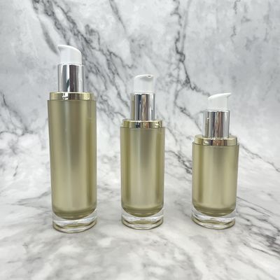estampillage chaud acrylique de pompe de 100ml 120ml de bouteille d'or en plastique vide cosmétique de lotion