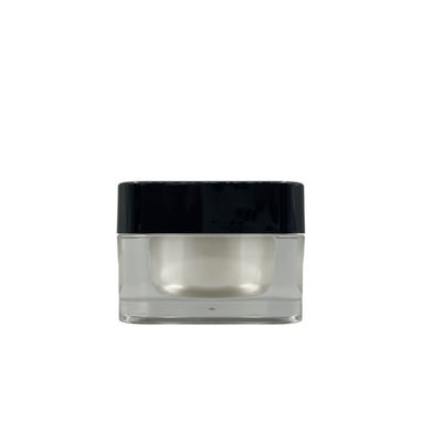 Le cosmétique en plastique de place cogne de petits conteneurs le chapeau que noir 15g 30g a adapté la couleur aux besoins du client
