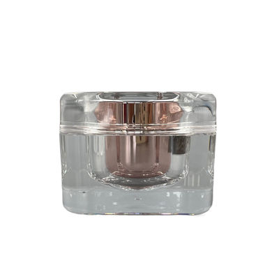 Conteneurs crèmes acryliques 50g de pot cosmétique lourd de place avec le couvercle de miroir