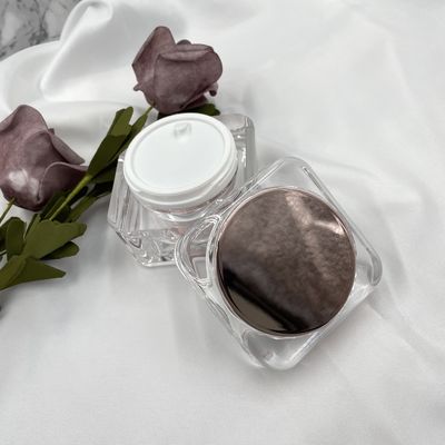 Conteneurs crèmes acryliques 50g de pot cosmétique lourd de place avec le couvercle de miroir