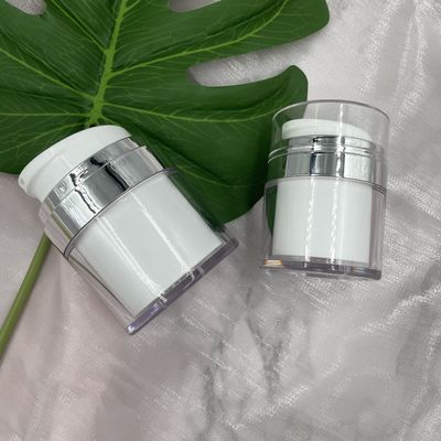 Rond cosmétique de l'emballage 15g 30g de pots privés d'air de PMMA rotatoire pour la crème de soins de la peau