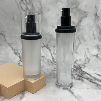 Le rond privé d'air vide de bouteille des soins de la peau 50ml d'ABS/épaulent directement la surface métallisée