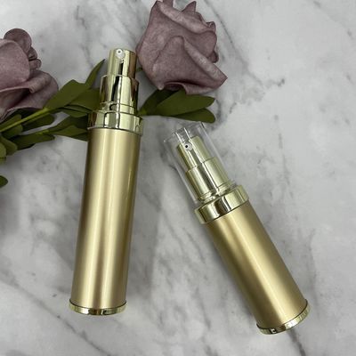 impression offset rechargeable de la pompe 20ml de bouteille de preuve UV à mur unique privée d'air d'or
