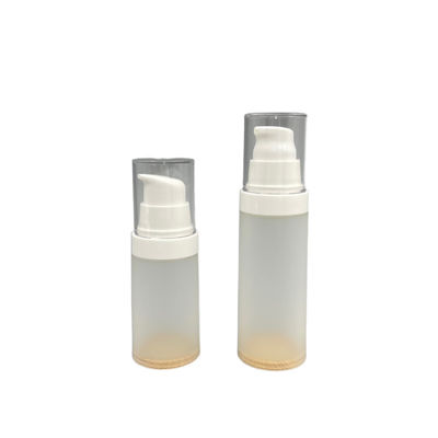 Écran en soie de pp de bouteille de modèle en bois privé d'air transparent de la pompe 30ml 50ml