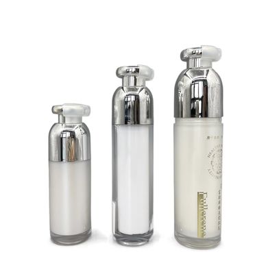 Petits conteneurs de pompe de bouteille de double ABS cosmétique de luxe du mur 15ml avec l'agrafe