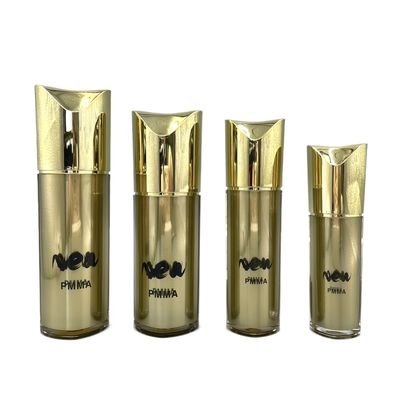 Conteneurs cosmétiques rechargeables 80ml 100ml de forme de pompe d'or cosmétique spécial de bouteille