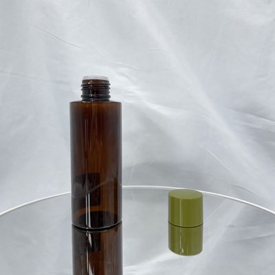 preuve UV de empaquetage cosmétique d'ACP de bouteille ambre de l'ANIMAL FAMILIER 100ml avec la garniture blanche