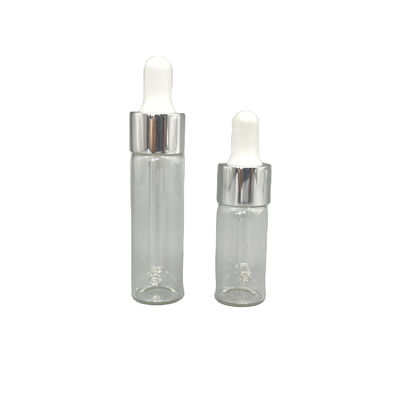 le cosmétique en verre de 10ml 15ml met la forme en bouteille droite avec le compte-gouttes en aluminium d'huile
