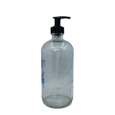 Anti UV des soins de la peau 500ml en verre de liquide transparent de bouteille avec la pompe de lotion