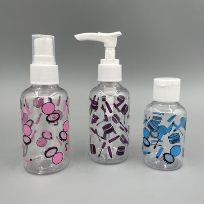Bouteille transparente de pompe d'ANIMAL FAMILIER de Boston autour de crème hydratante de l'épaule 70ml avec l'impression