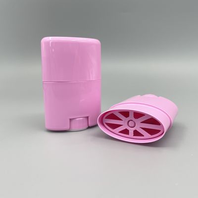 Petit pain vide de conteneurs roses en plastique du désodorisant 15g sur la torsion ovale de forme