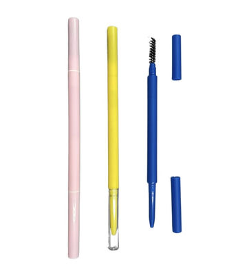 Les ABS sensibles du crayon de sourcil de triangle 146mm 7mm doublent le conteneur principal de maquillage d'oeil avec la brosse