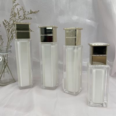 Preuve cosmétique de fuite de la place 80ml 120ml de bouteille de pompe de lotion de Pearl White avec le chapeau