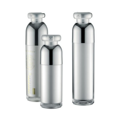 Petits conteneurs de pompe de bouteille de double ABS cosmétique de luxe du mur 15ml avec l'agrafe