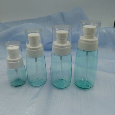 Le soin personnel 60ml bleu transparent Petg mettent le pulvérisateur en bouteille ultra fin