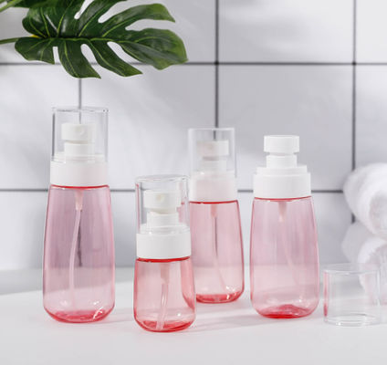 toucher doux facial blanc de emballage simple de pulvérisateur fin de rose transparent de bouteille de pompe de 100ml Petg