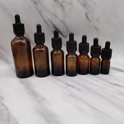fermeture de rochet de 100ml Amber Glass Cosmetic Bottles Dropper protéger des enfants