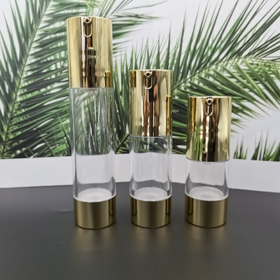 Couleur argentée brillante 15ml, 30ml, de prix usine soins de la peau 50ml empaquetant la bouteille privée d'air de luxe 2022