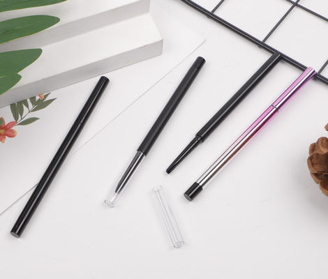 Solide mince escamotable de couleur de noir de corps de crayon de sourcil de tête ronde