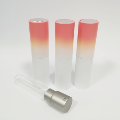 Bouteille de jet de recharge de couleur de gradient de coquille en aluminium de 8ML avec la bouteille intérieure en verre