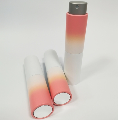 Bouteille de jet de recharge de couleur de gradient de coquille en aluminium de 8ML avec la bouteille intérieure en verre