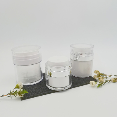 15 / outils portatifs de maquillage de voyage de la pompe 30/50g de pot de conteneur facile à utiliser cosmétique crème acrylique vide privé d'air de bouteille